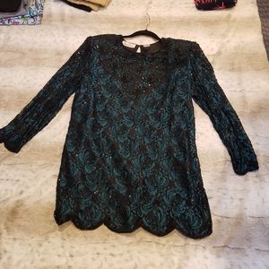 Formal top beaded and lace